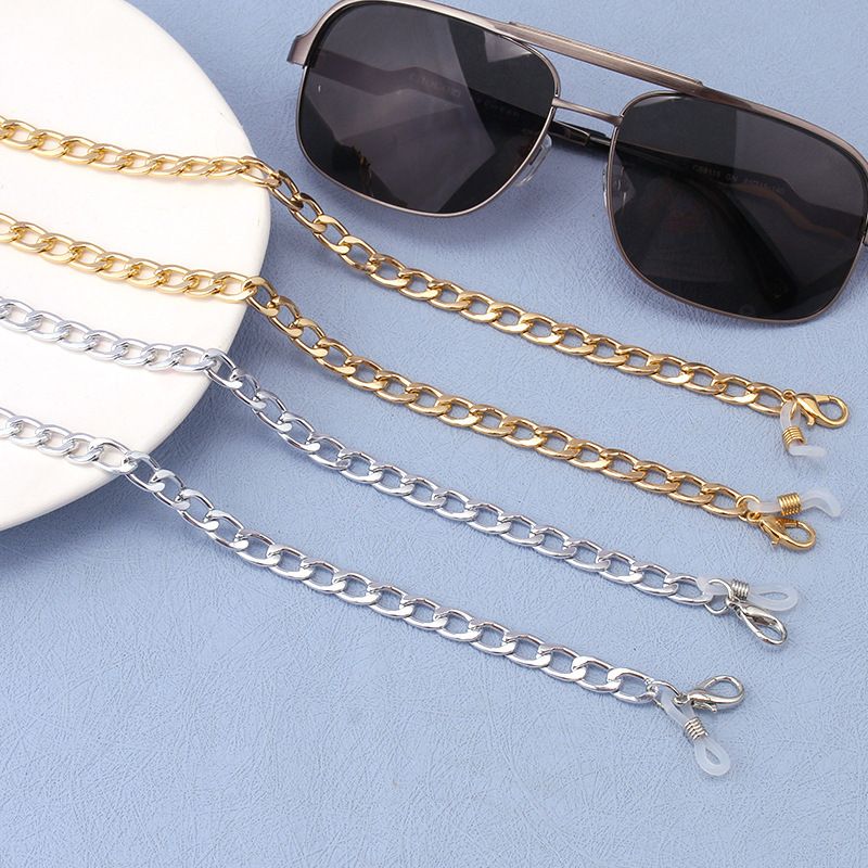 Cadena para gafas antipérdida, estilo japonés y coreano, de metal, aluminio, sencilla y versátil._voghion.com