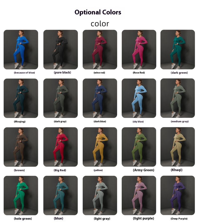 Costum de yoga sport, alergare, fitness, fără cusături, culoare piersică, strâmt, pentru ridicarea șoldurilor, pentru femei_voghion.com
