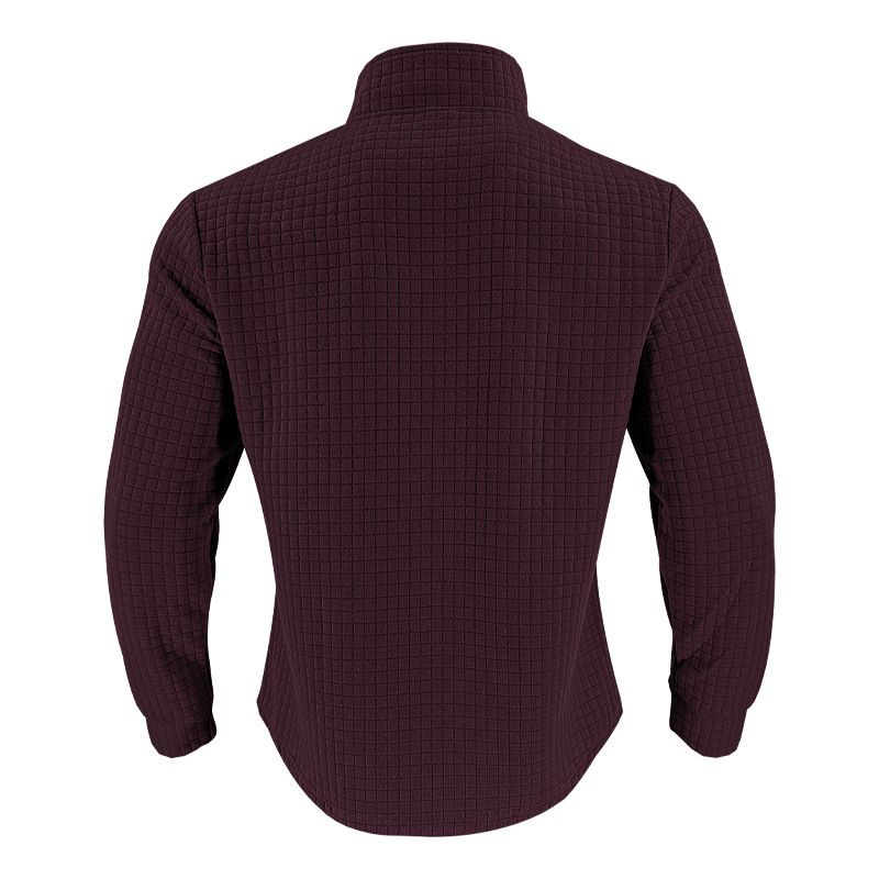 Men's Casual Pullover Sweatshirt With Jacquard Design, Stand Collar & Half-Zip, Loose Fit, Autumn/Winter Essential_voghion.com