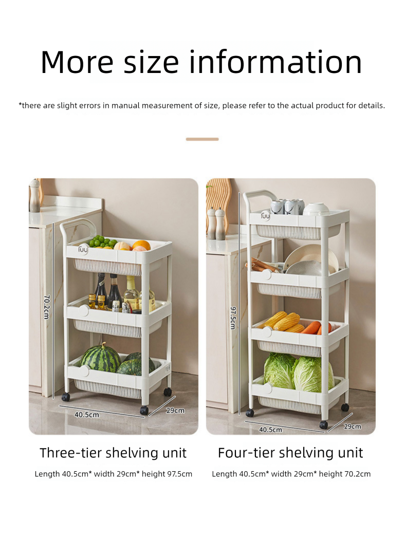Accueil Bureau Snack Stockage en plastique Plancher Organisateur multicouche Chariot Affichage Étagère à couches Intégrée_voghion.com