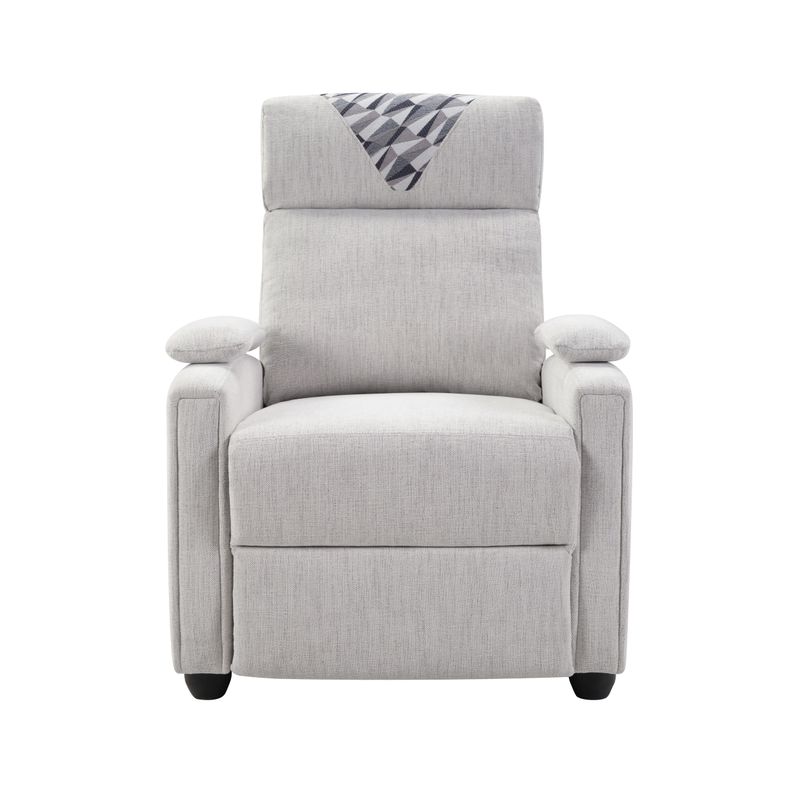 Recliner Chair, Classic And Traditional Manual Recliner Chair With Comfortable Arms And Back Single Sofa For Living Room, Light Gray_voghion.com