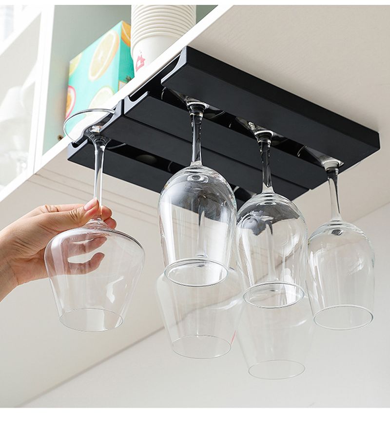 EU Design Wine Glass Rack - Holds 12 Stemware No Drilling | Space-Saving Under Cabinet Holder | ABS Rust-Proof (2 Pack)_voghion.com