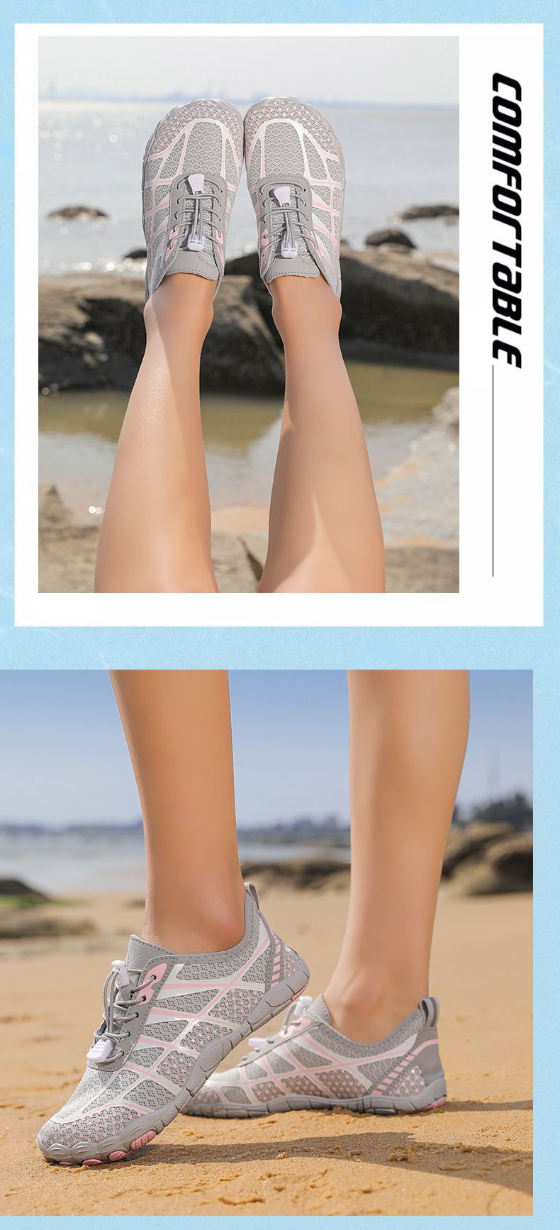 Multisport-Wasserschuhe – leicht und schnelltrocknend für Wandern, Schwimmen und Strandaktivitäten (Männer und Frauen)_voghion.com