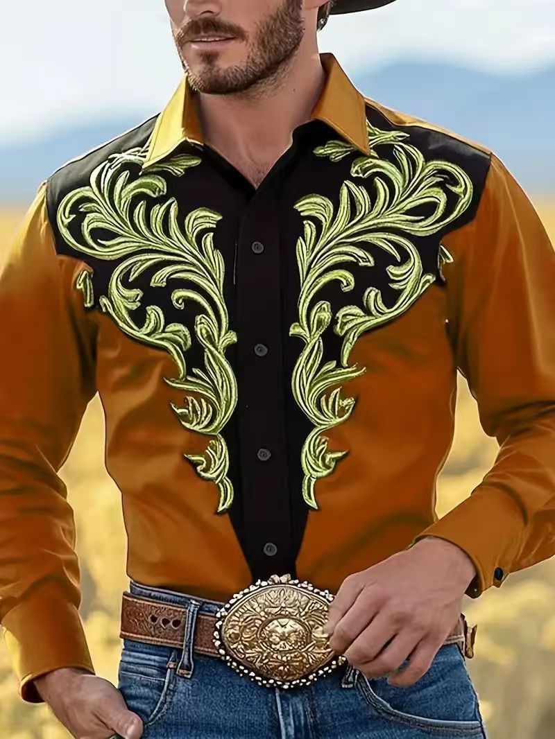 Pulse Foreign Trade New 3D Printed Long Sleeve Spring Autumn European And American Casual Shirt Men's Clothing_voghion.com