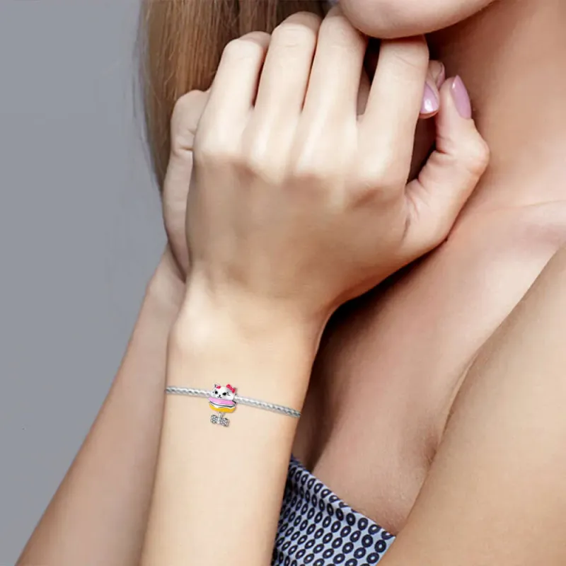 925 Sterling Silver Pet Life Series Charms Cat Burger Family Beads Fit Bracelet Necklace DIY For Women Fashion Jewelry_voghion.com