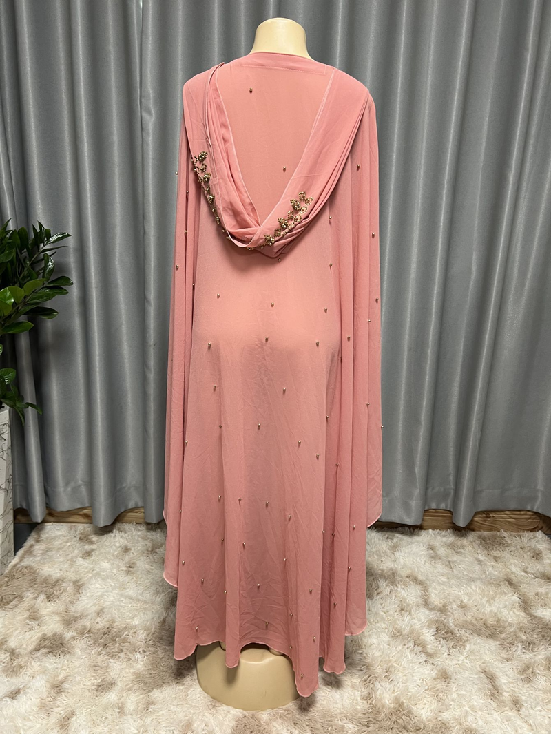 Dammekleeder Moslemesche Stil waarm Diamantperlen héichdicht Chiffon locker Mantel Schal_voghion.com