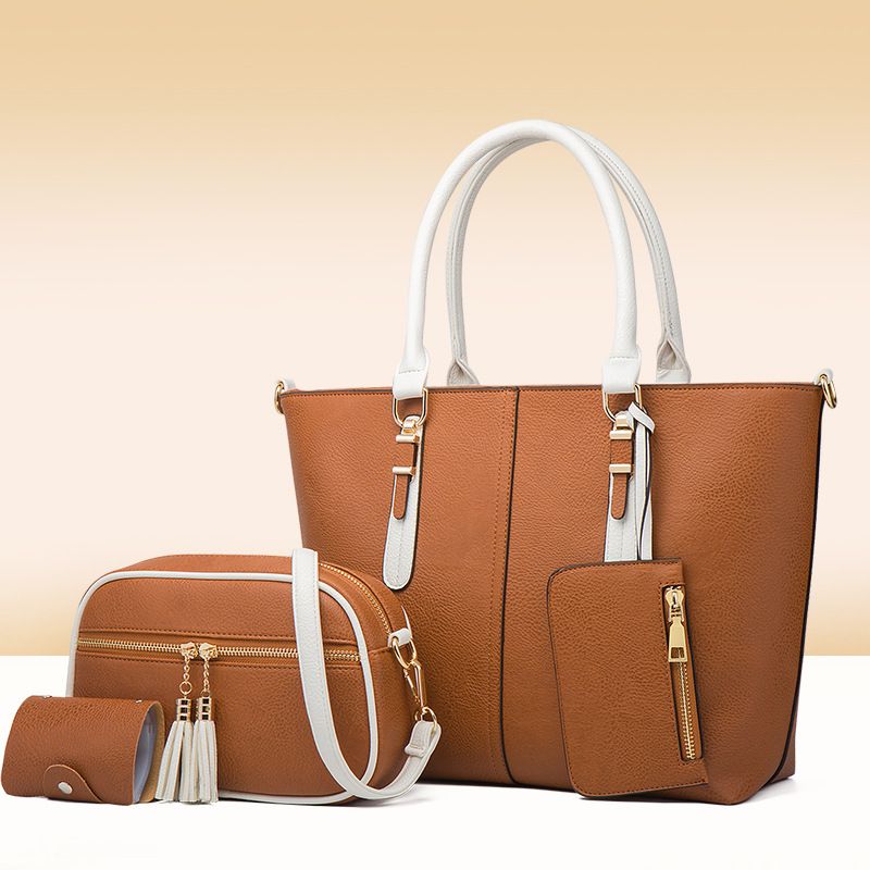 Borsa a tracolla grande capacità, da donna, autunno inverno, con motivo a blocchi di colore, nuova collezione Mother-Daughter 2024_voghion.com