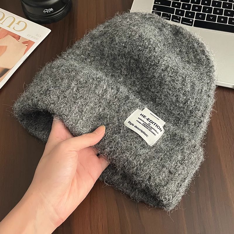 Cappello caldo e freddo in lana lavorata a maglia, stile coreano per le donne, 2024, nuovo autunno inverno, con grande circonferenza della testa_voghion.com