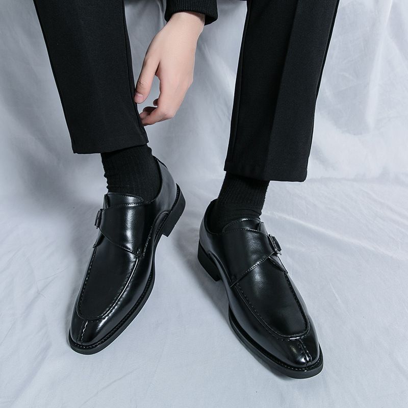 Unbeatable Quality Large Size Men's 2024 Spring And Autumn New Low Top Horse Collar Buckle Le Fu English Foot Stomping Leather Shoes_voghion.com