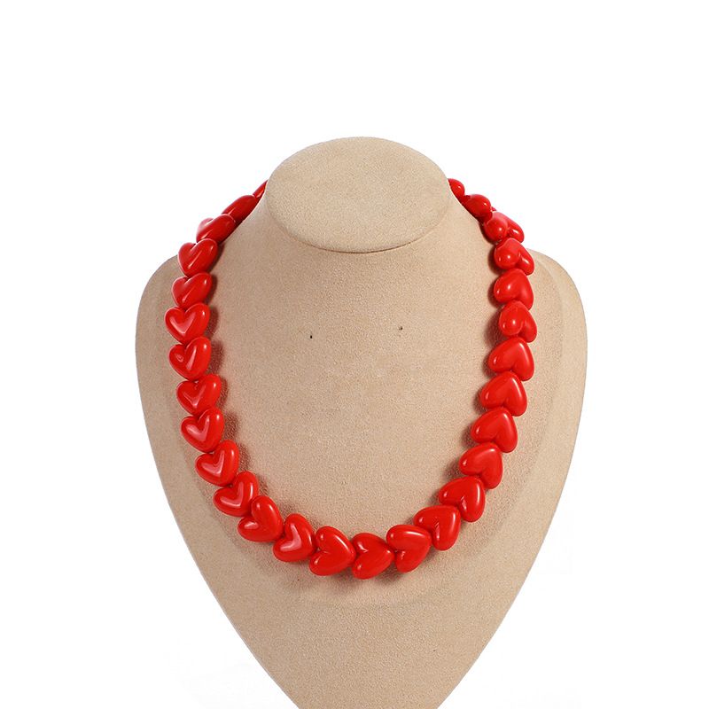 Fashion Heart Shape Beaded Arylic Women's Necklace 1 Piece_voghion.com