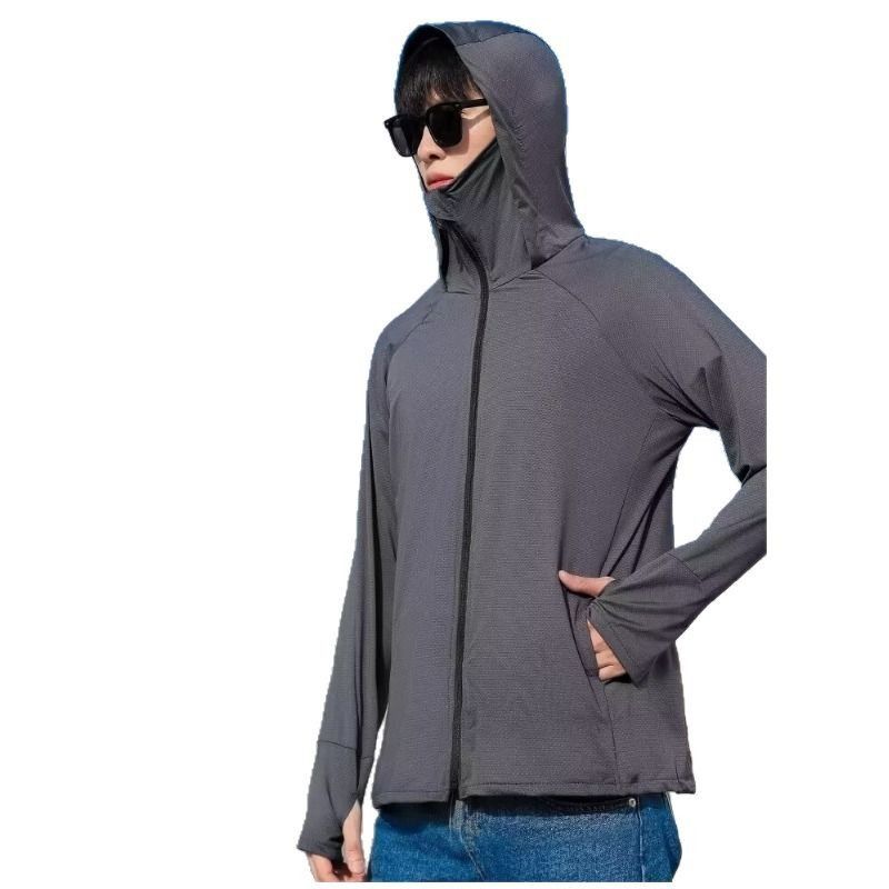 Unschlagbare Qualität Sonnenschutzanzug für den Sommer Eisseide elastisch atmungsaktiv UV-beständig Jacke, Herren und Damen gleichen Stil Kapuzenhaut_voghion.com