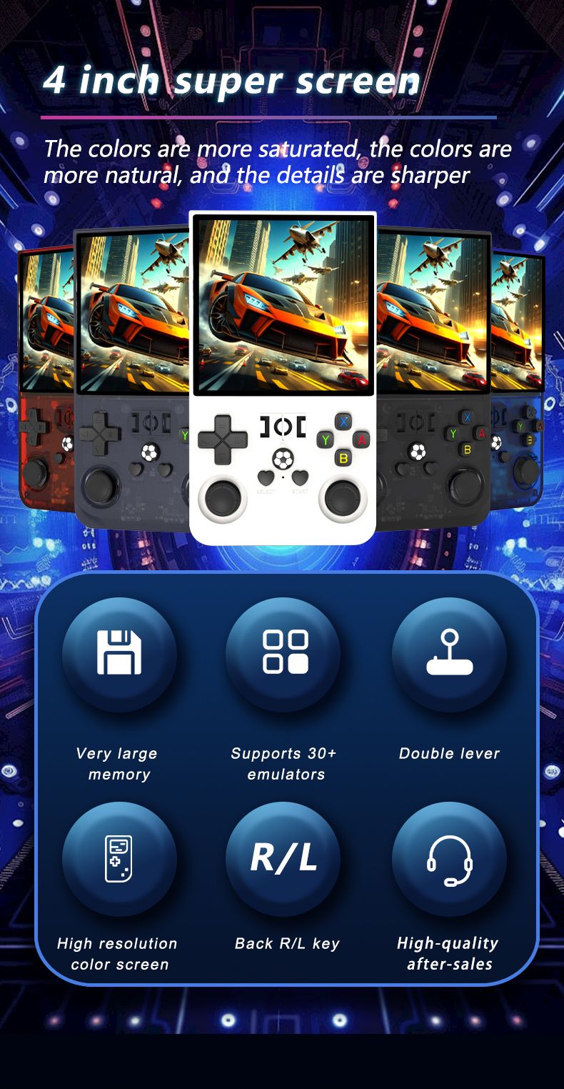 Consola de juegos portátil clásica Arcade R3664g de 128 GB y 720 GB de resolución._voghion.com