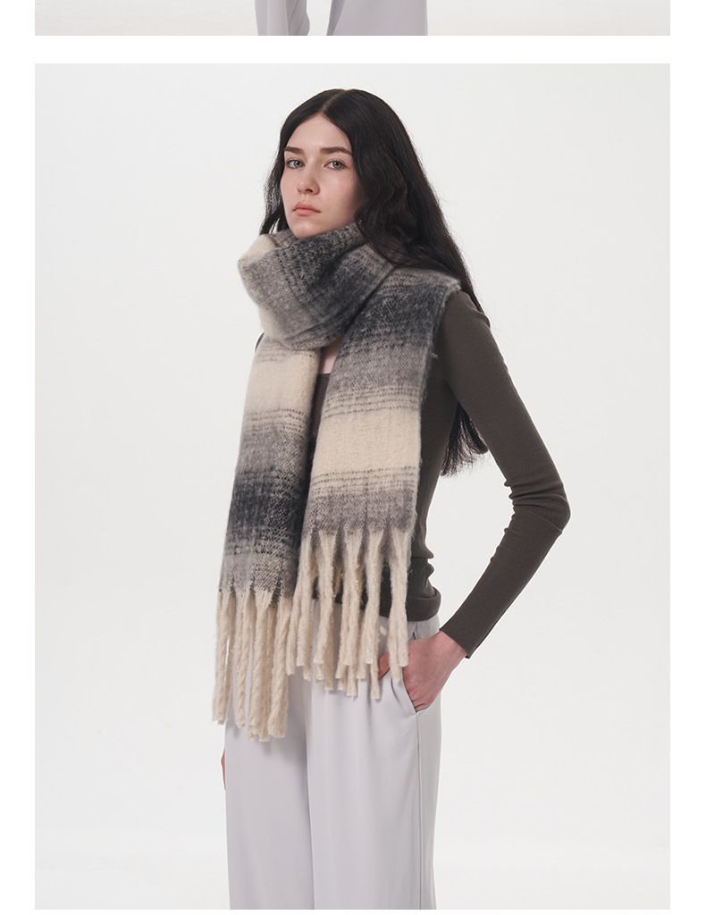 cachemire enfants hiver agrandissement élargissement 50cm blocage de couleur chaud et confortable plaid rayé gland_voghion.com