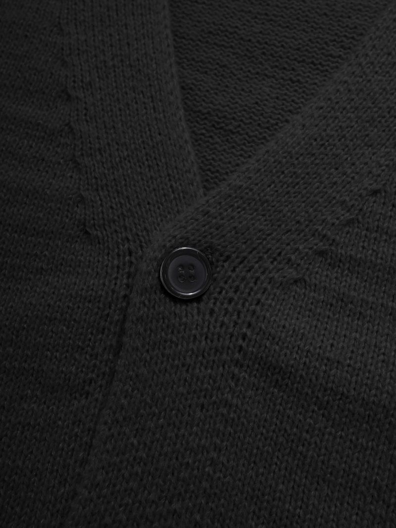 Herren-Cardigan mit V-Ausschnitt – Übergroßer Strickpullover mit offener Vorderseite, leichte Polyestermischung für lässiges Lagenlook (S-XXL, Unisex-Loungewear)_voghion.com
