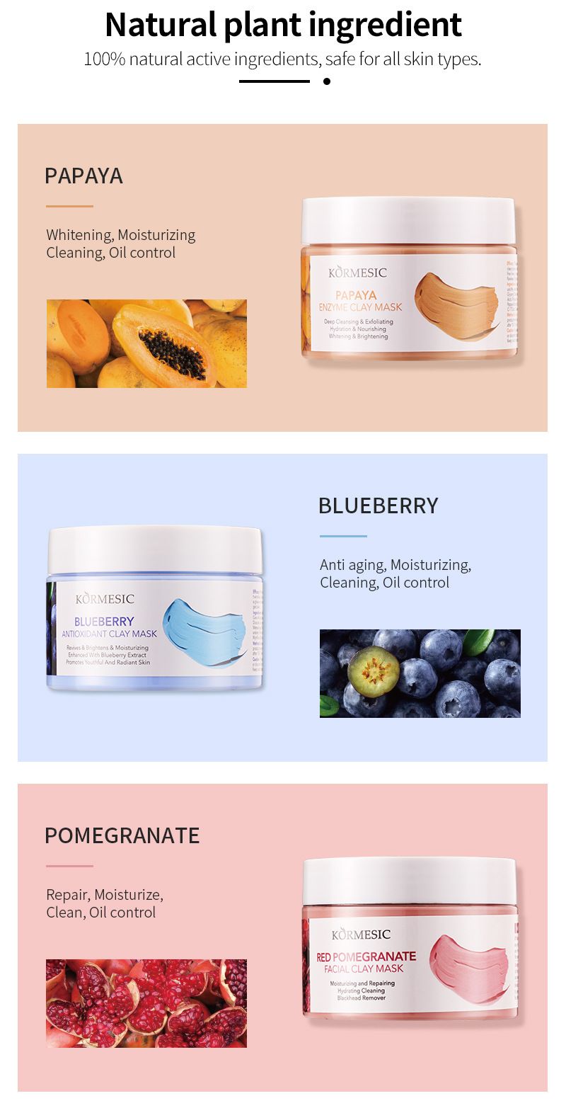 KORMESIC Fruit Charcoal Mud Mask 120g Mask_voghion.com