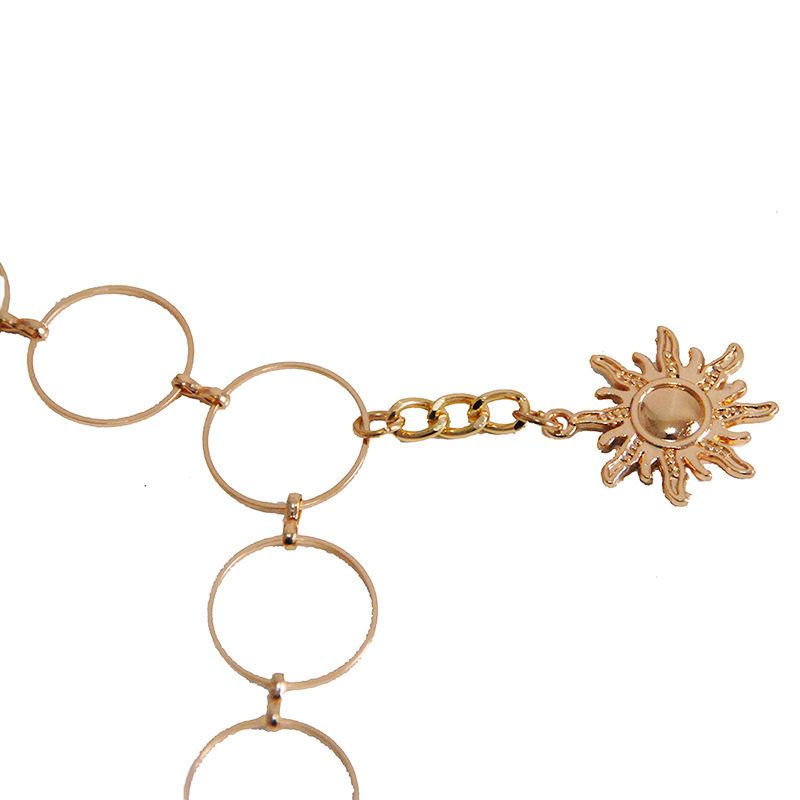 Chaîne de corps style punk - Bijou de poitrine avec pendentif en forme de pièce de monnaie au design exagéré_voghion.com