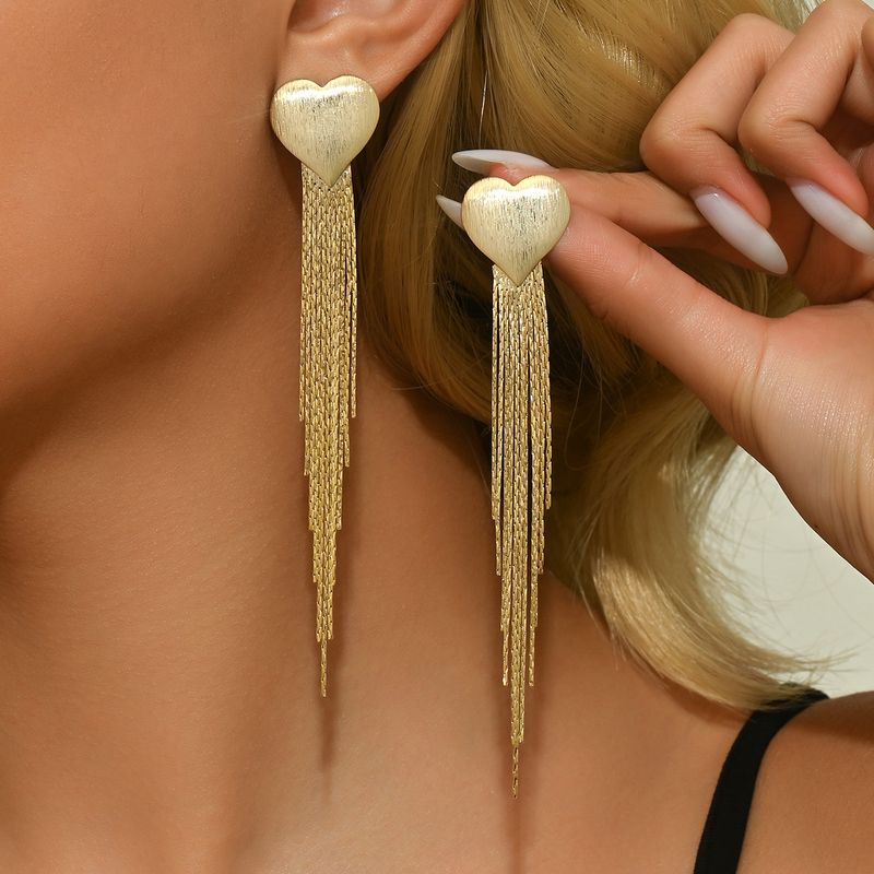 14K echtes gold galvanisierte ohrringe mit herz-förmigen quaste exquisite high-end-ohrringe, personalisierte und_voghion.com