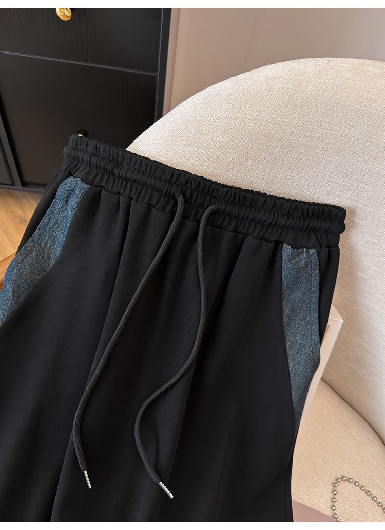 Dameklær for tykke jenter, aldersreduksjon og slanking, snøring i midjen, trykk i denim_voghion.com