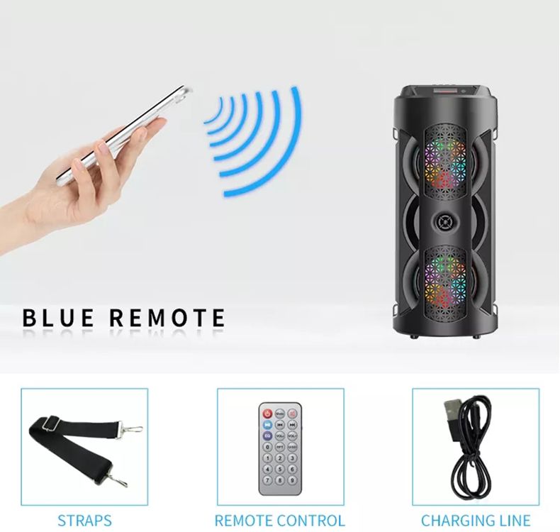Bluetooth Dual Stereo āra Tfusb atskaņošana Fm balss apraide portatīvais zemfrekvences skaļrunis 50 bezvadu skaļrunis_voghion.com