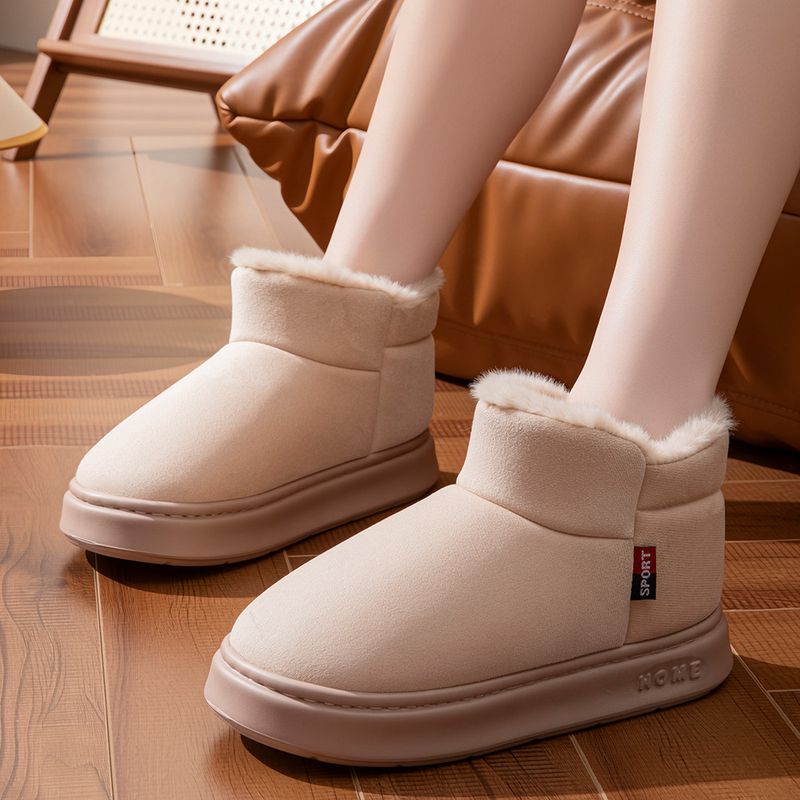 Pantofole invernali unisex in pile – Stivali da neve per esterni con suola in EVA, caldi e comodi per uomo e donna (nero/beige/kaki, taglie 36-45)_voghion.com