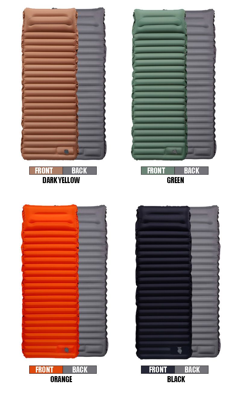 Matelas gonflable de camping en plein air avec oreillers, matelas pneumatique ultraléger avec pompe de gonflage intégrée, randonnée_voghion.com