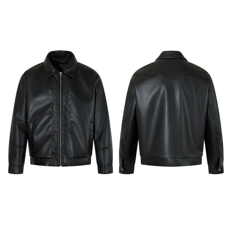 Eon Modish 25 Autunno Nuovo Cappotto in Pelle Versatile e Semplice di Alta Qualità_voghion.com