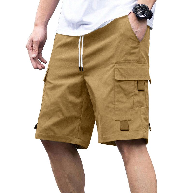 Ongeëvenaarde kwaliteit Ongeëvenaarde kwaliteit 2025 Werkkleding Shorts Losse rechte pijpen Heren Zomer Multi Pocket Trekkoord Knappe vijfkwartbroek_voghion.com