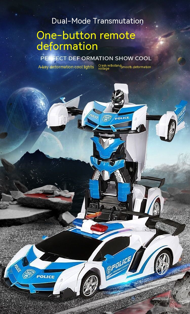 Remote One Click Deformation Car, Diamond Wireless Remote Control Car Robot, Charging Dynamic Boy And Children's Toys_voghion.com