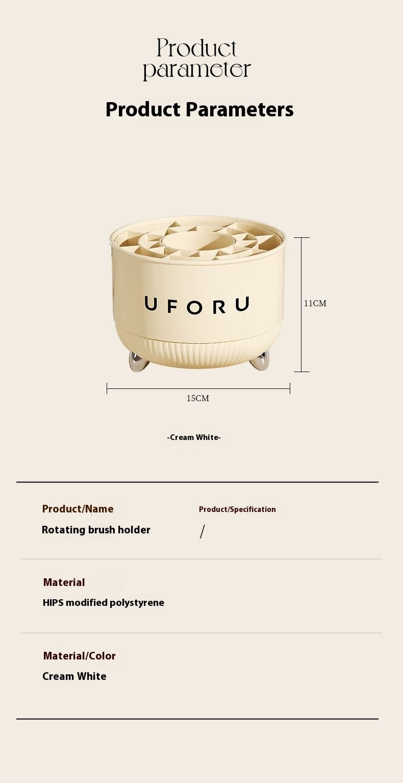 Uforu Aufbewahrungseimer für Make-up-Pinsel, drehbarer Stifthalter für den Schreibtisch, für das Schlafzimmer, für Augenbrauenstift und Lidschatten_voghion.com