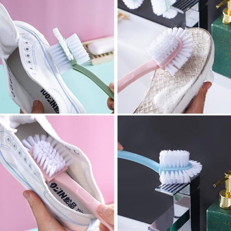 Long Handle Soft Wool Shoe Brush Five-sided Brush Household Special Shoe Brush Children's Plastic Laundry Shoe Washing Brush Spot_voghion.com