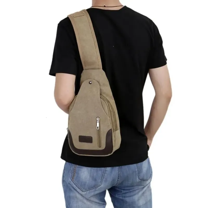 Borsa a tracolla da uomo multitasche, borsa a tracolla da viaggio in tela resistente all'usura, borsa a tracolla da viaggio di grande capacità_voghion.com