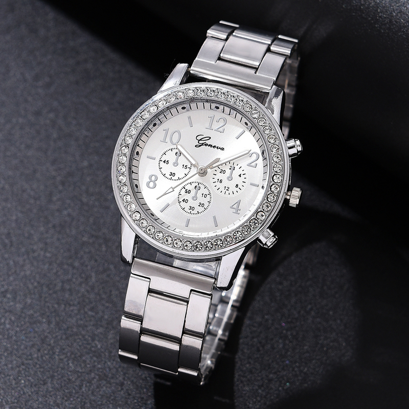 Ladies Luxury Wach Se, Anillo, Collar, Pendientes, Galletas, Moda, Informal, Ladies, Wach, Bracele, Reloj, 6 piezas_voghion.com