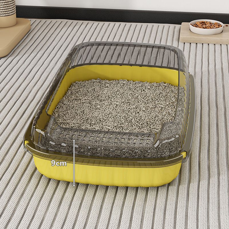 Toilettes semi-fermées extra larges, bac à litière anti-sable pour petit chaton, ensemble de fournitures pour chats_voghion.com