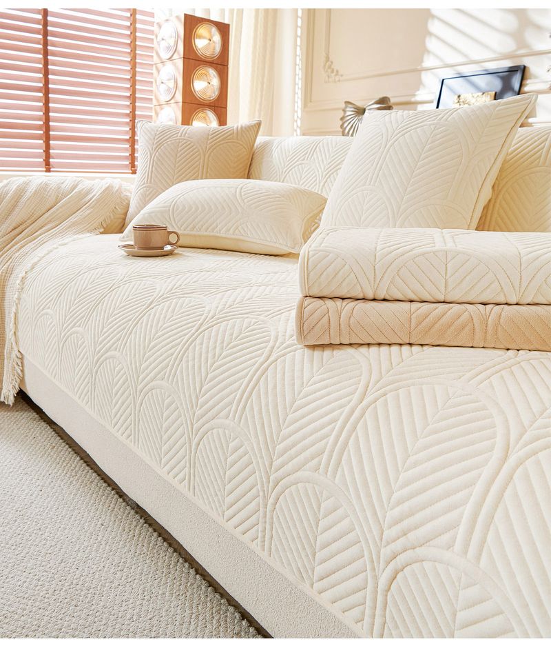 Thick Plush Sofa Cushion Cover - Non-Slip High-Grade Leather, Modern & Comfortable (Premium Quality)_voghion.com