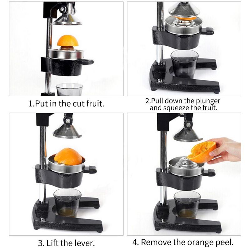 SOGA Commercial Manual Juicer Hand Press Juice Extractor Squeezer Orange Citrus Matte Black_voghion.com
