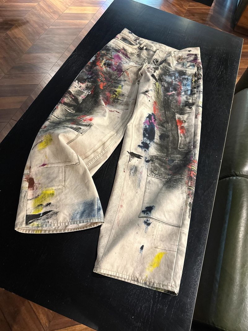 2024 Classic Good Crisp Washed Wide-Leg Jeans Visual Illusion Print Loose Fit Unisex_voghion.com