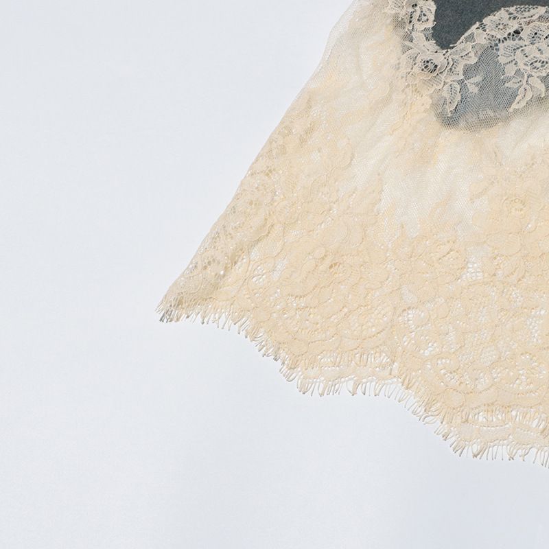 Damenbekleidung Mode sexy Hot Girl Style Sommer neue Spitze Spleißen Hosenträger Top + Kordelzug Denim Mode Shorts_voghion.com