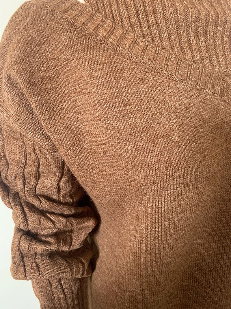 Schulterfreie Damen-Rollkragenpullover für Damen, lockere, grenzüberschreitende Pullover in großer Version für Damen_voghion.com