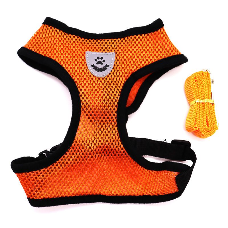 Coleira para cães pequenos, peitoral respirável para animais de estimação no verão, peitoral estilo colete para cães_voghion.com