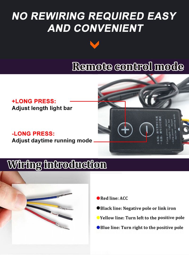 LED Daytime Running Strip Start Scan Yellow Turn Signal Indicator Headlight Car Hood Decorative Light Universal 12V_voghion.com