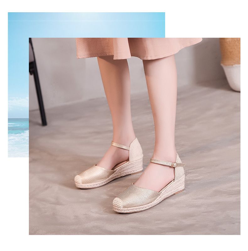 Pantofi de damă de primăvară, cu vârful rotund și gura superficială, sandale de mărime mare, pentru femei, celebrități de internet, același stil, cataramă, la modă_voghion.com
