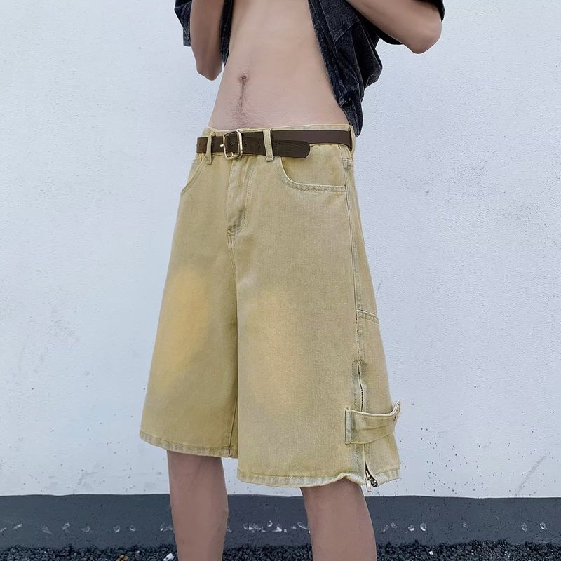 Jeansshorts för män, sommarmode, märkesdesign, sense tooling, fempunktsbyxor, amerikanska retrobyxor med lös passform_voghion.com