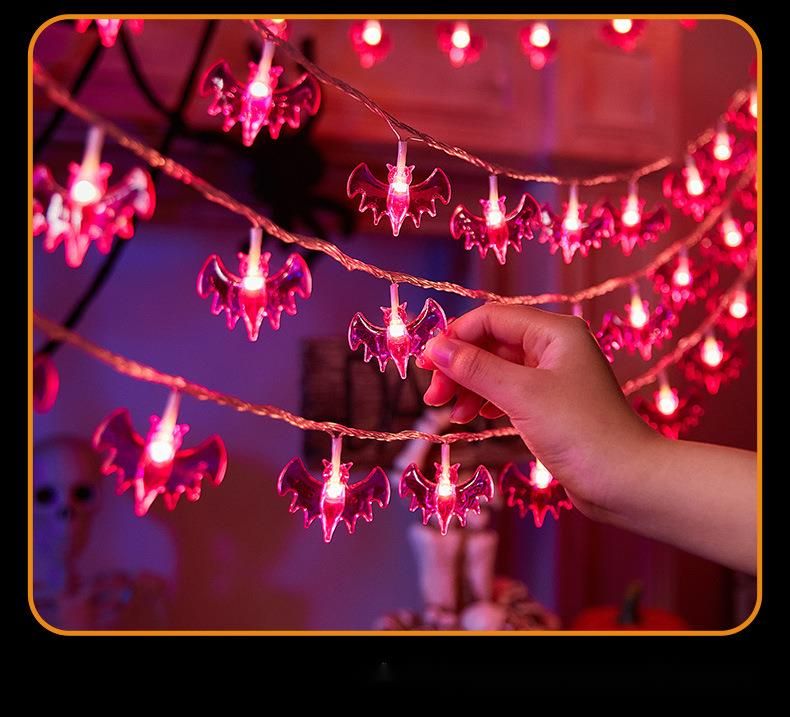 Halloween LED Pumpkin Ghost Eye Bat Small Colorful String Atmosphere Decoration Lights_voghion.com
