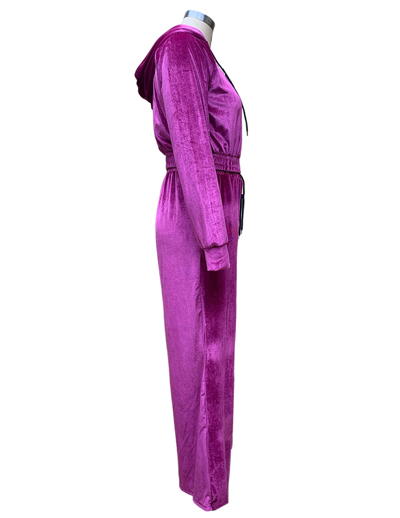 Pantaloni casual da donna con temperamento di colore puro a maniche lunghe_voghion.com