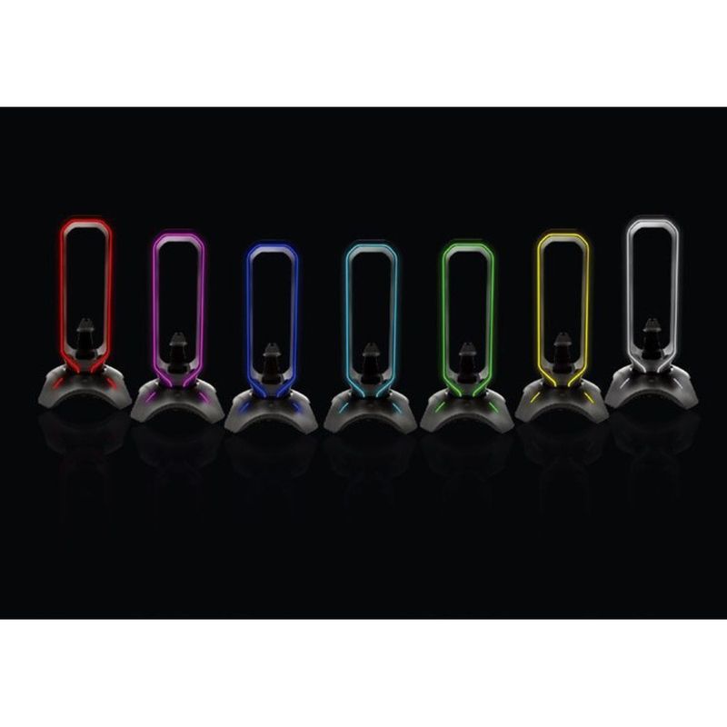 Bureau-hoofdtelefoonstandaard RGB kleurrijk ademend licht hoofdgemonteerd e-sports spel USB met uitbreidingsbasis lichtgevende kabel_voghion.com