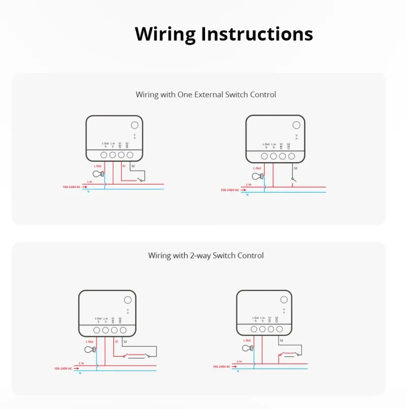 Sonoff ZBMINI L2 Zigbee DIY Smart Switch Kein Neutralleiter erforderlich 1-Gang Zwei-Wege-Alexa Google Home Sprachsteuerung_voghion.com
