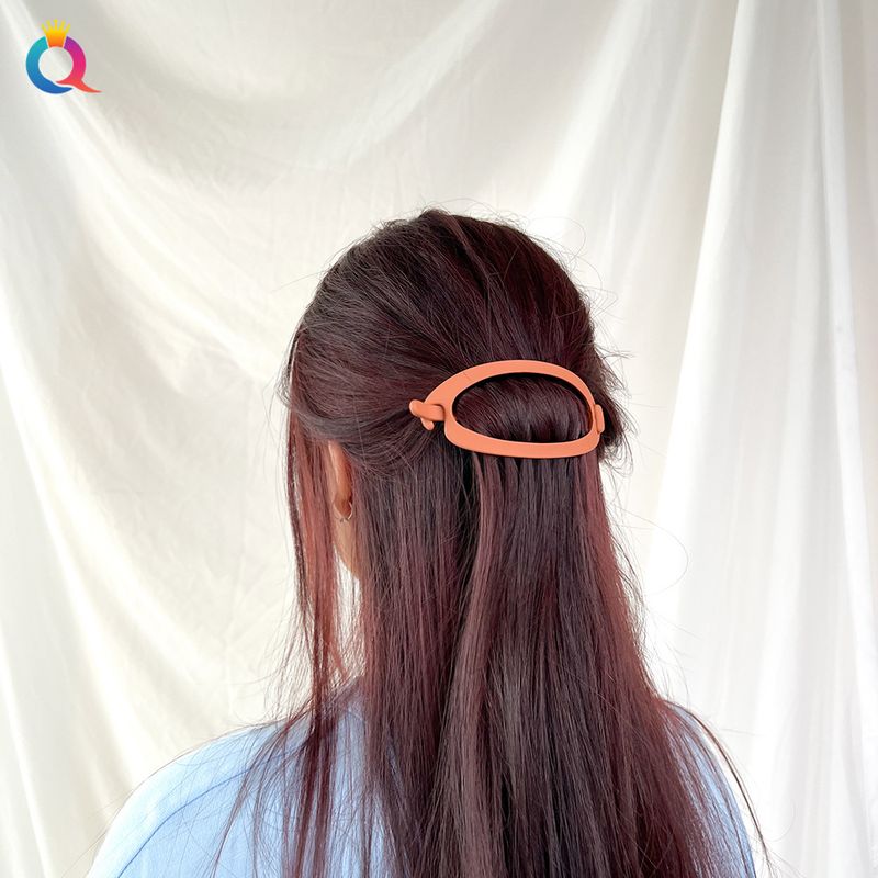 Fermaglio per capelli in policarbonato opaco - Elegante fermaglio ovale per capelli da donna (fermagli antiscivolo per chignon, grazioso accessorio per capelli posteriori, tenuta delicata per capelli spessi)_voghion.com