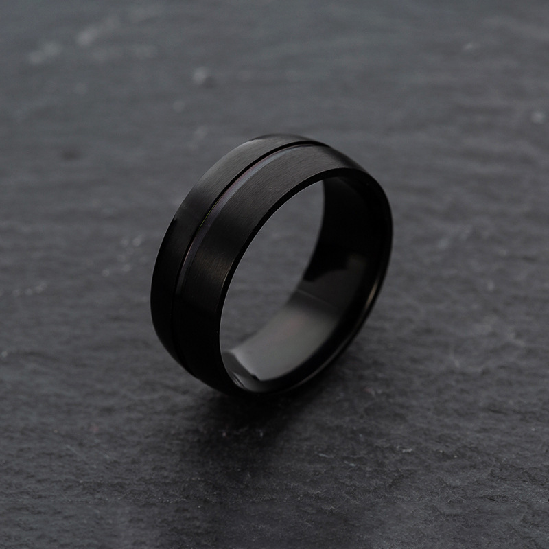 De nieuwe populaire Simple Accessories driedelige set roestvrijstalen druppelring van 8 mm breed vervaagt niet_voghion.com