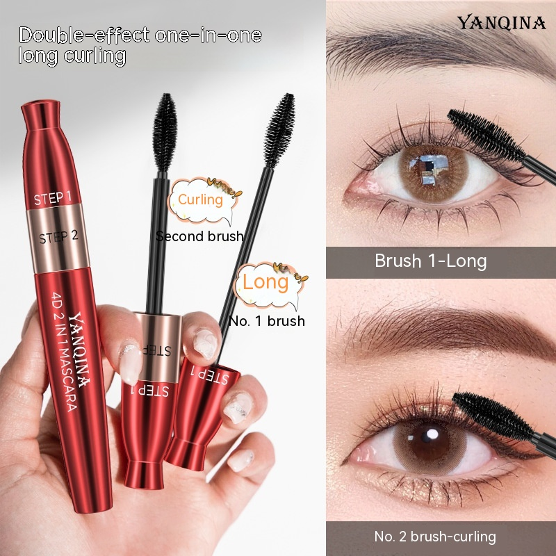 YANQINA Slank dik oogschaduw zwart, waterdicht, zweetbestendig, vlekbestendig, rekbaar, krult op, houdt make-up vast en heeft een heldere_voghion.com