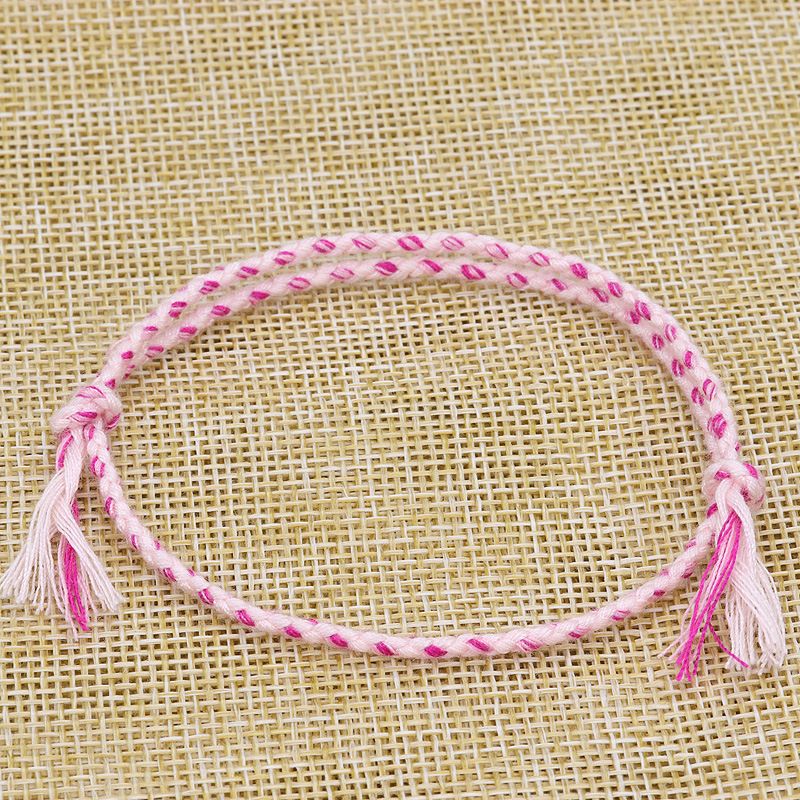 Neues, einfaches Armband mit Sicherheitsschnalle und viersträngigem, farbigem Handseil, Wenwan-Faden, handgewebtes rotes Seilarmband_voghion.com